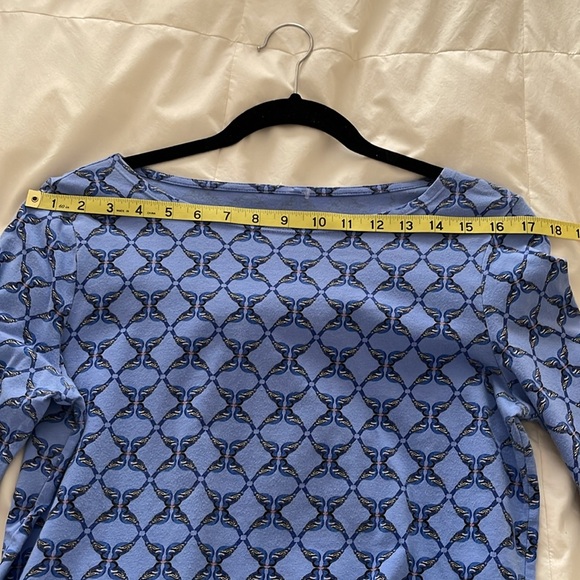 Talbots blue cotton pattern top - Picture 7 of 9